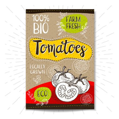 Elle çizilmiş kümesi etiketleri gıda, baharatlar.