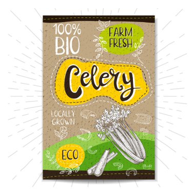 Elle çizilmiş kümesi etiketleri gıda, baharatlar.