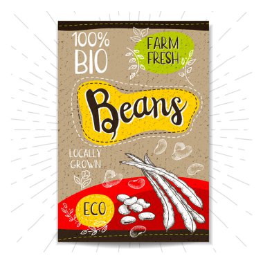 Elle çizilmiş kümesi etiketleri gıda, baharatlar.