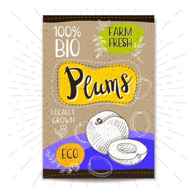 Elle çizilmiş kümesi etiketleri gıda, baharatlar.