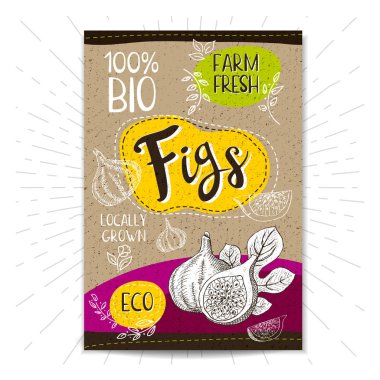 Elle çizilmiş kümesi etiketleri gıda, baharatlar.