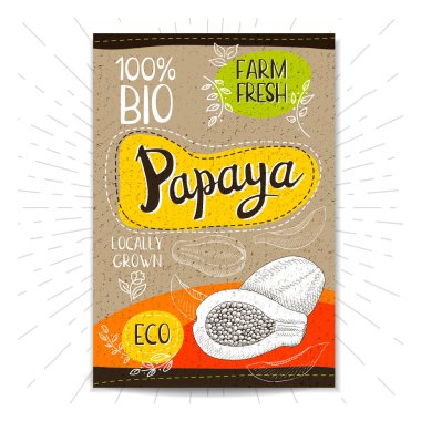 Elle çizilmiş kümesi etiketleri gıda, baharatlar.