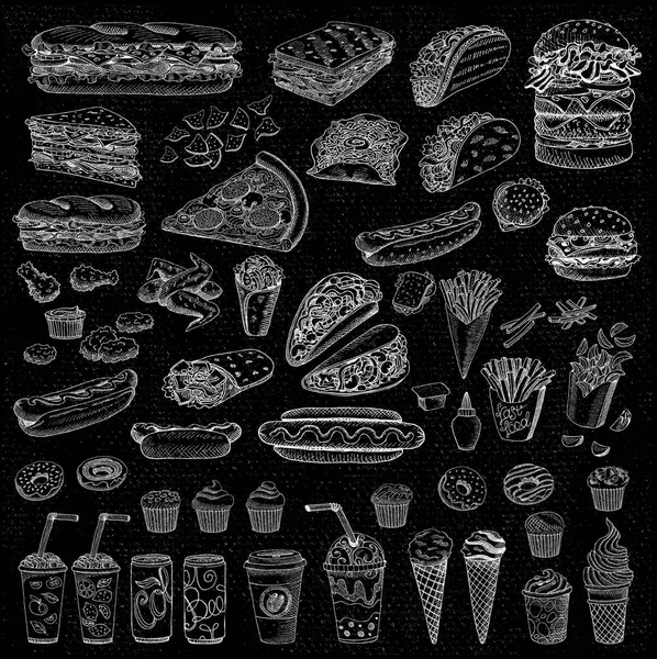 Set de vectores de comida rápida — Archivo Imágenes Vectoriales