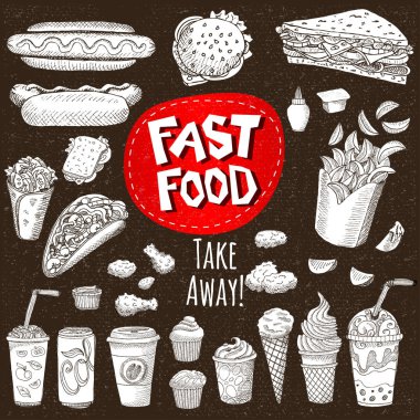 Ayarla yazı tahtası gıda üzerine çizilen renk tebeşir baharatlar.