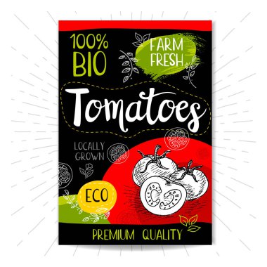 Elle çizilmiş kümesi etiketleri gıda, baharatlar.