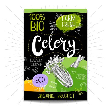 Elle çizilmiş kümesi etiketleri gıda, baharatlar.