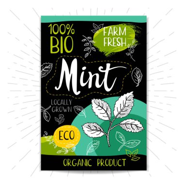 Elle çizilmiş kümesi etiketleri gıda, baharatlar.