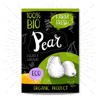 Elle çizilmiş kümesi etiketleri gıda, baharatlar.