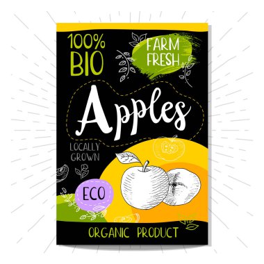 Elle çizilmiş kümesi etiketleri gıda, baharatlar.