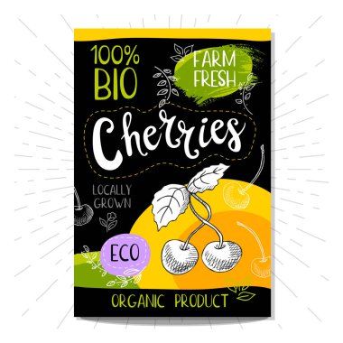 Elle çizilmiş kümesi etiketleri gıda, baharatlar.