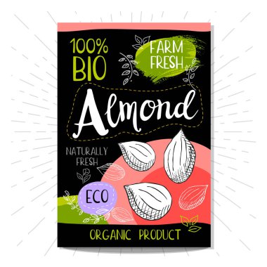 Elle çizilmiş kümesi etiketleri gıda, baharatlar.