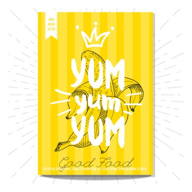 Renkli iyi yemek posterler ayarla