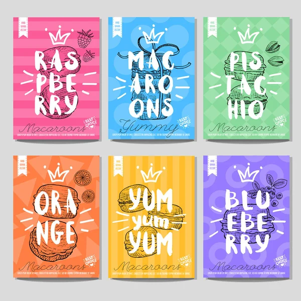 Renkli iyi yemek posterler ayarla — Stok Vektör