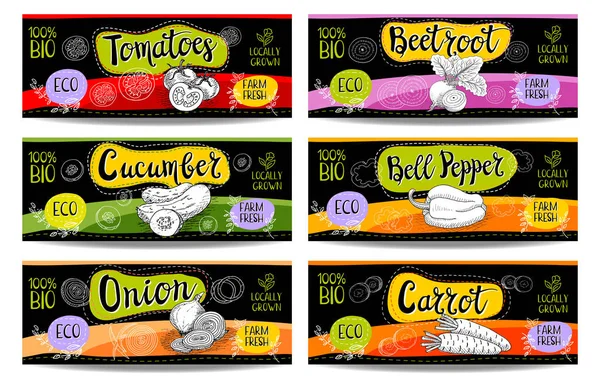 Elle çizilmiş kümesi etiketleri gıda, baharatlar.