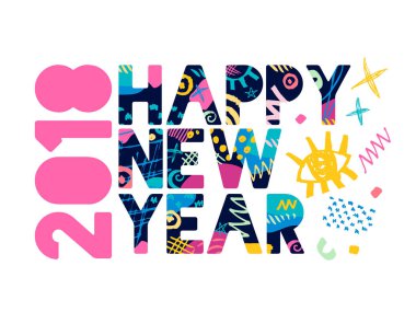 2018 mutlu yeni yıl tebrik kartı