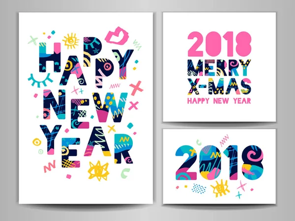 2018 新年あけましておめでとうございます。グリーティング カード — ストックベクタ