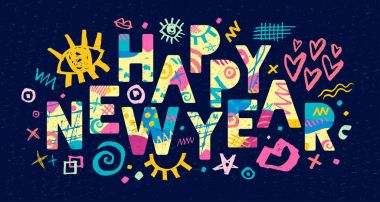 2018 mutlu yeni yıl. Tebrik kartı