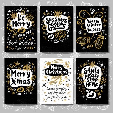 Neşeli Noel mutlu yeni yıl kroki tarzı