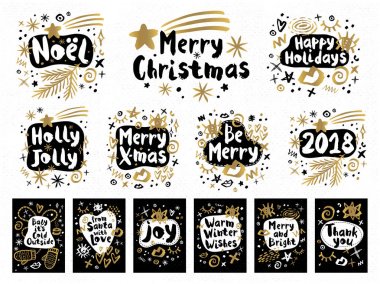 Neşeli Noel mutlu yeni yıl kroki tarzı
