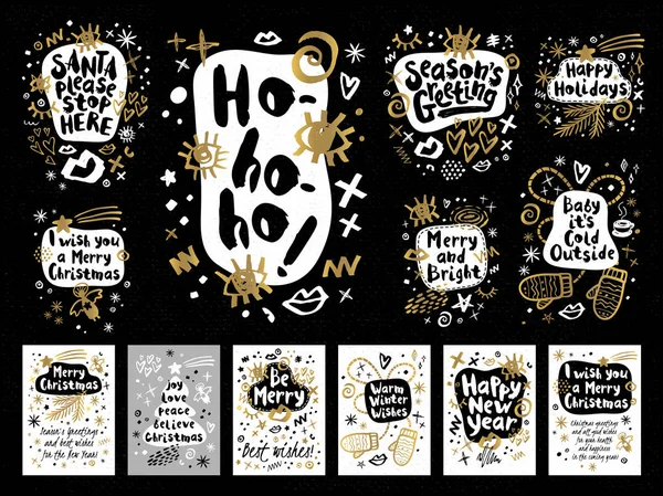 Neşeli Noel mutlu yeni yıl kroki tarzı