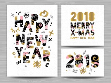 2018 mutlu yeni yıl Noel tebrik kartı