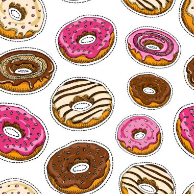 Kahve Dikişsiz desen vektör tatlı