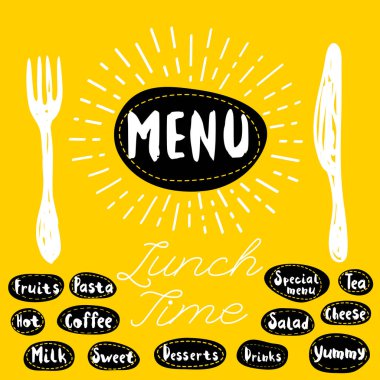 Menü, öğle yemeği zamanı