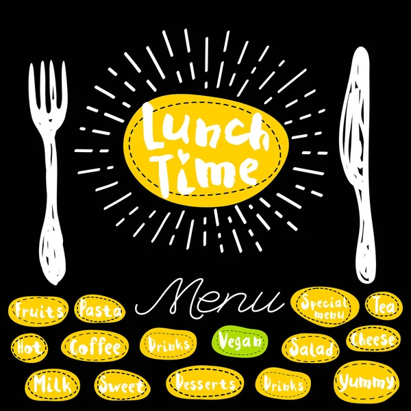 Lunchu czas logo — Wektor stockowy