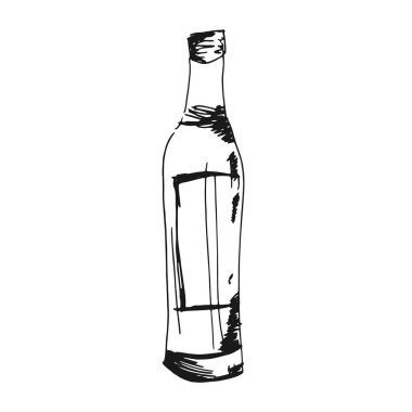 Alkollü bir şişe. resim etiketi