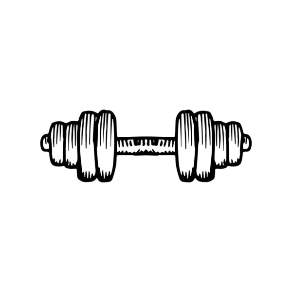 Dumbbell sports equipment. sketch on a white background — Stock Vector