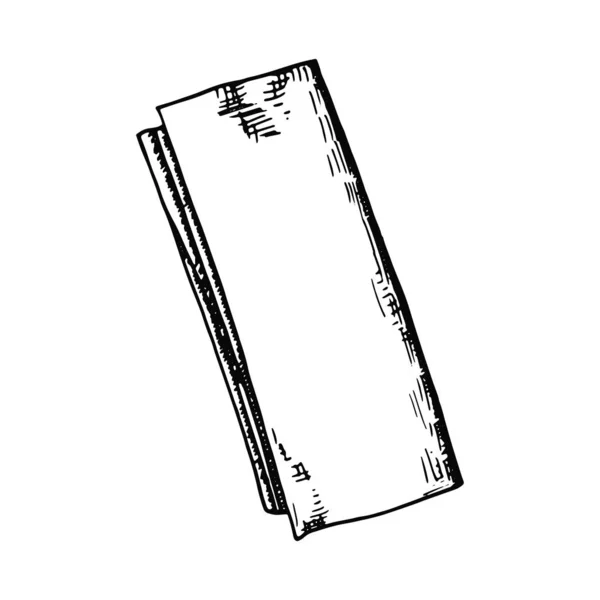 Servilleta. silueta sobre un boceto de fondo blanco en aislamiento — Archivo Imágenes Vectoriales