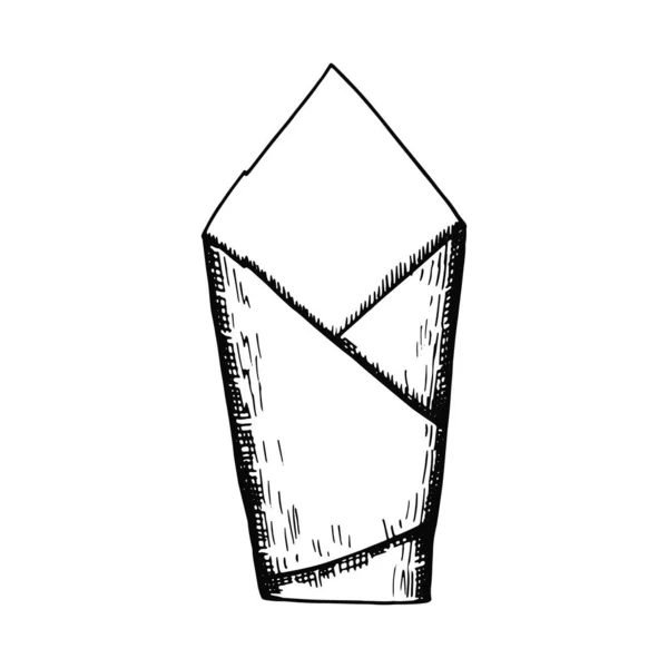 Serbet. siluet pada sketsa latar belakang putih dalam isolasi - Stok Vektor