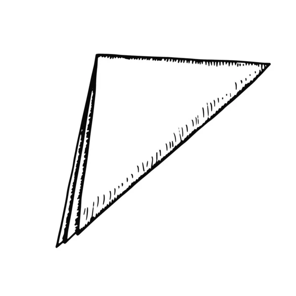 냅킨. 혼자 서 흰색 배경 스케치를 한 실루엣 — 스톡 벡터