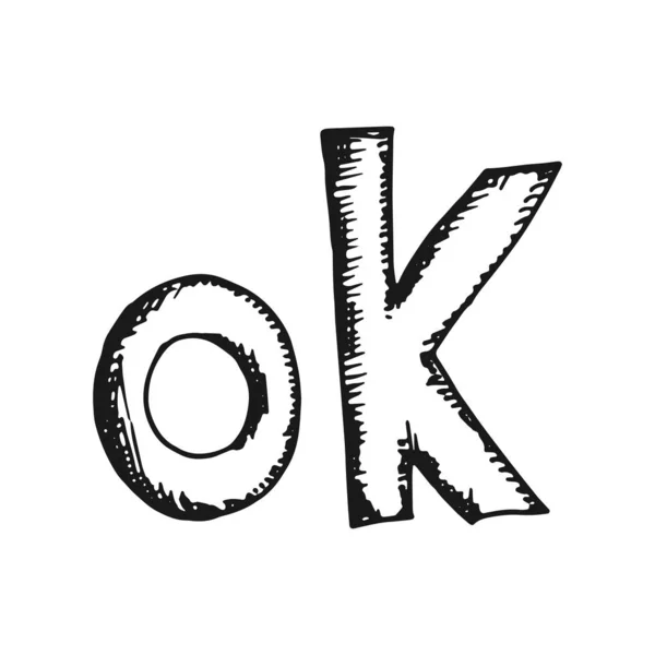 Ok icona lettera oggetto isolato — Vettoriale Stock