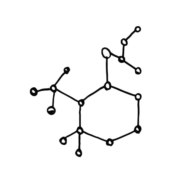 Molécula Esboço Vetor Fundo Branco — Fotografia de Stock