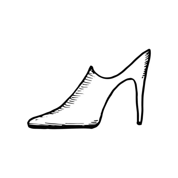 Damenschuhe Skizzieren Skizze Auf Weißem Hintergrund — Stockfoto