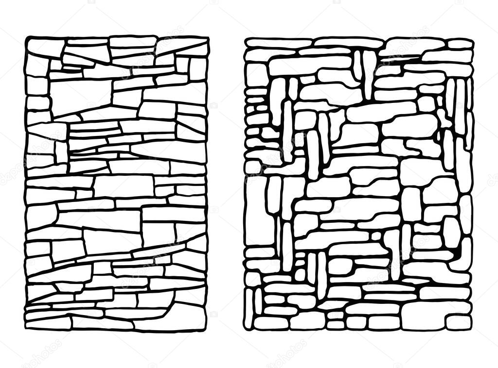 stone texture. stone wall of sketch blocks.