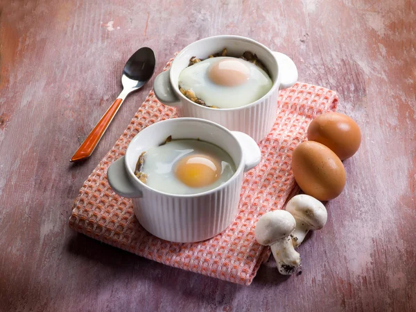 きのこと卵のココット — ストック写真