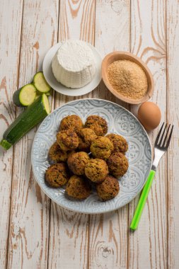 vegetarian meatball with zucchinis and ricotta clipart
