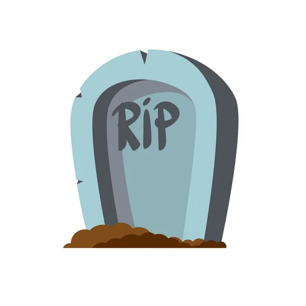 RIP. Cartoon grave in flat style with ground isolated on white background — Stock Vector