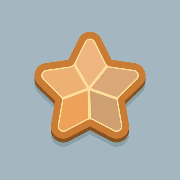 Galleta estrella de Navidad. Icono vectorial para Navidad y Año Nuevo — Archivo Imágenes Vectoriales