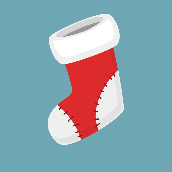 圣诞空红袜图标矢量图现代平坦和简单的风格。良好的运动设计 — 图库矢量图片