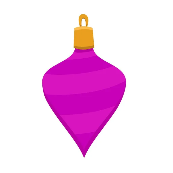 Feliz Navidad violeta juguete con líneas en bolas de Navidad de estilo plano, vector de ilustración — Archivo Imágenes Vectoriales