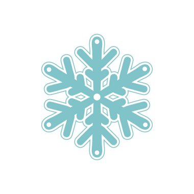 Vektör mavimsi kar taneleri simgesi beyaz arka plan üzerinde izole ince kontur hattı ile