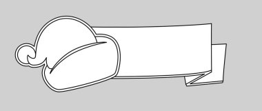 Noel Baba çizgi film şapka siluet hat sanat tarzı gri izole. Mutlu yeni yıl 2016 sembolü dekorasyon şablonu. Neşeli Noel tatil vektör çizim öğeleri tasarım için elbise