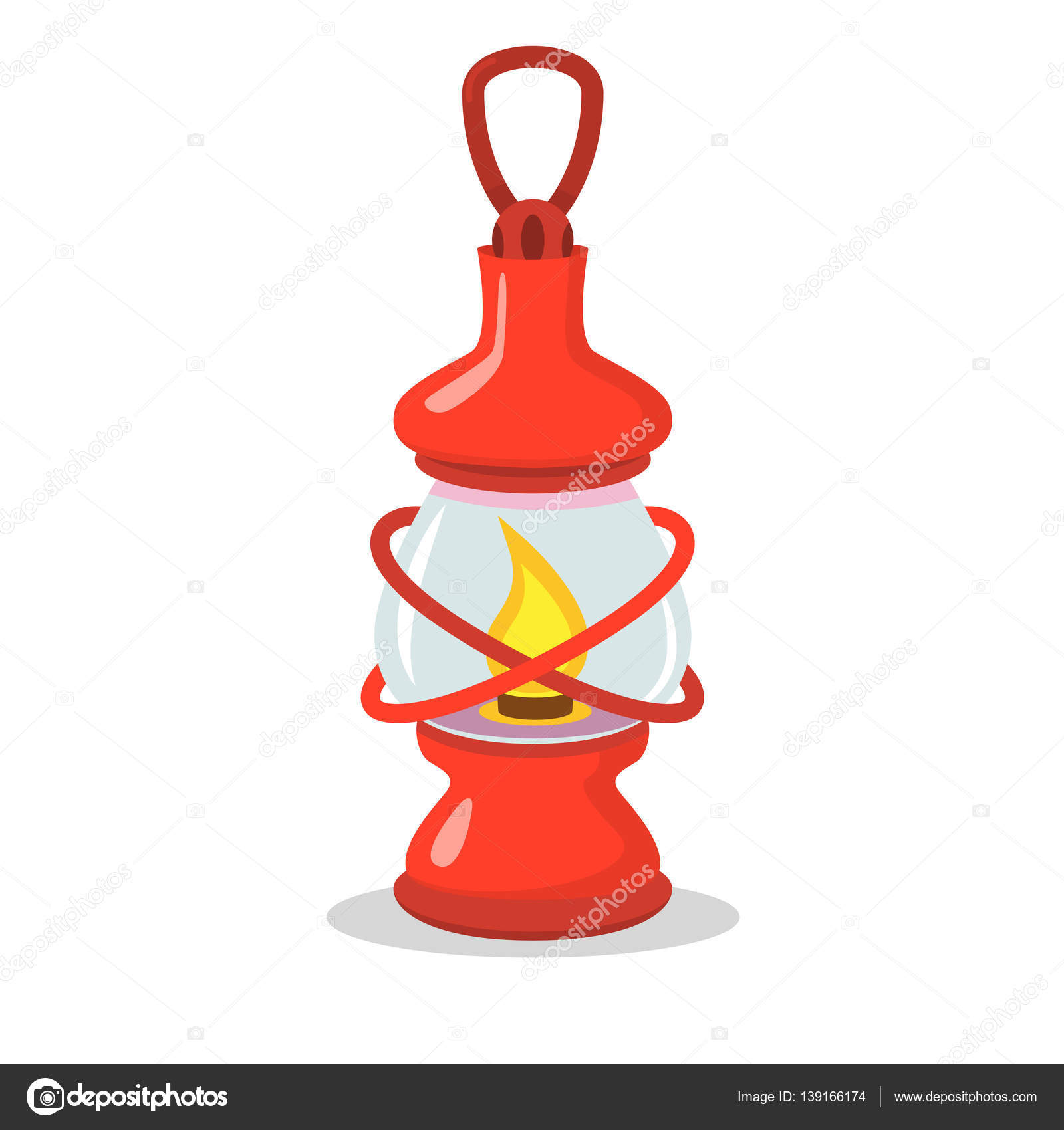 red camping lantern