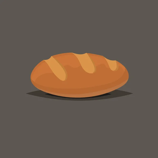 法式面包或面包中卡通和平面样式的图标。食物矢量插画 — 图库矢量图片