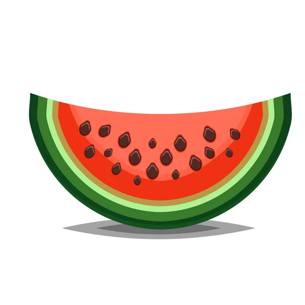 Wassermelonen-Ikone im flachen und silbernen Stil für die Sommer-Illustration — Stockvektor