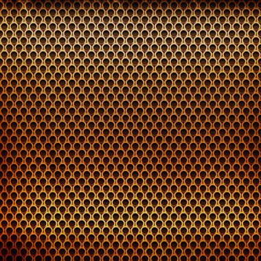 Endüstriyel veya teknoloji tasarım için altın metal ızgara arka plan