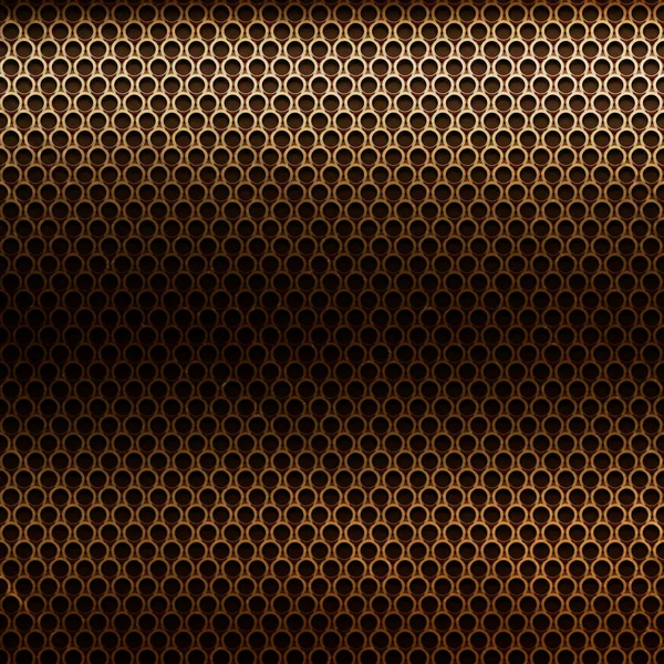 産業や技術の設計のための黄金の金属グリッドの背景 — ストック写真